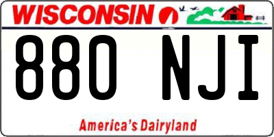 WI license plate 880NJI