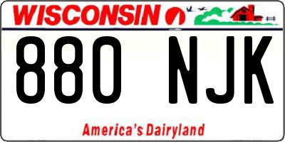 WI license plate 880NJK