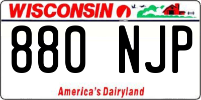 WI license plate 880NJP