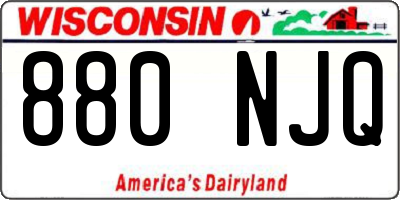 WI license plate 880NJQ