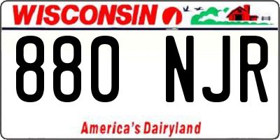 WI license plate 880NJR
