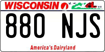 WI license plate 880NJS
