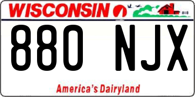 WI license plate 880NJX
