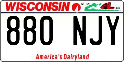 WI license plate 880NJY