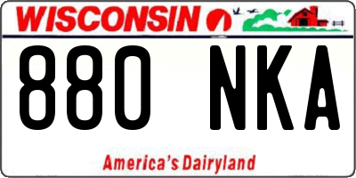 WI license plate 880NKA