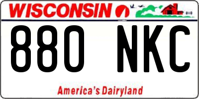 WI license plate 880NKC