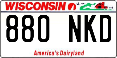 WI license plate 880NKD