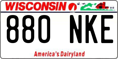WI license plate 880NKE