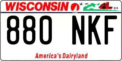 WI license plate 880NKF