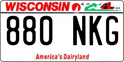 WI license plate 880NKG