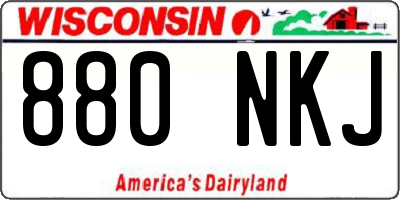 WI license plate 880NKJ