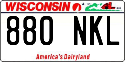 WI license plate 880NKL
