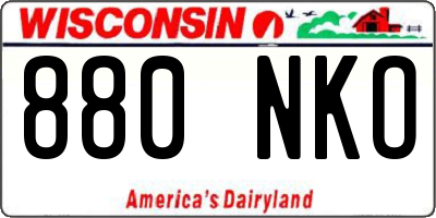 WI license plate 880NKO