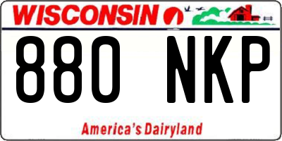WI license plate 880NKP