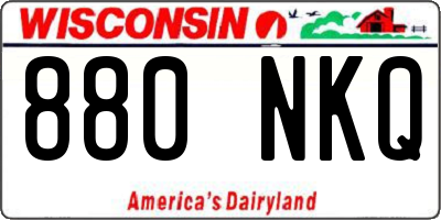 WI license plate 880NKQ