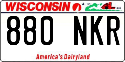 WI license plate 880NKR
