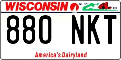 WI license plate 880NKT