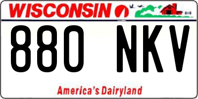 WI license plate 880NKV