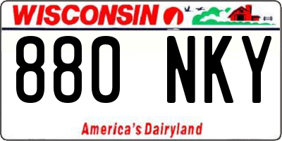 WI license plate 880NKY