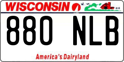 WI license plate 880NLB