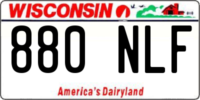 WI license plate 880NLF