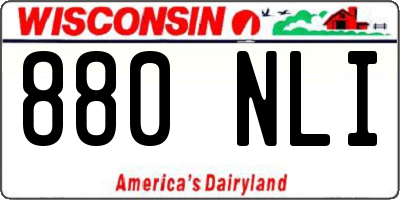 WI license plate 880NLI