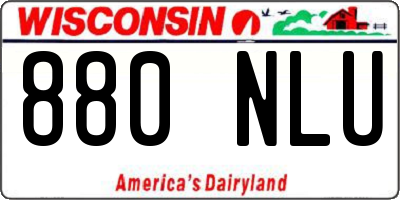 WI license plate 880NLU