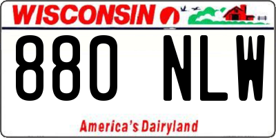 WI license plate 880NLW