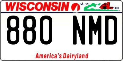 WI license plate 880NMD
