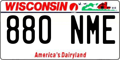 WI license plate 880NME