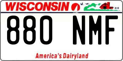 WI license plate 880NMF