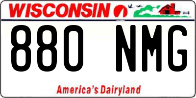 WI license plate 880NMG