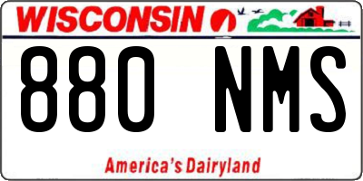 WI license plate 880NMS