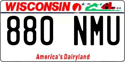 WI license plate 880NMU