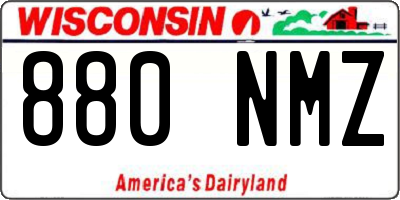 WI license plate 880NMZ