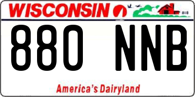 WI license plate 880NNB