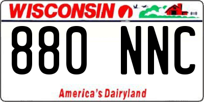 WI license plate 880NNC
