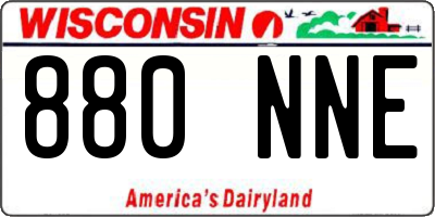 WI license plate 880NNE
