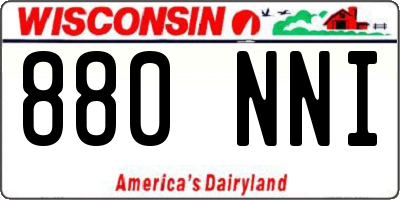 WI license plate 880NNI
