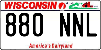 WI license plate 880NNL