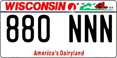 WI license plate 880NNN