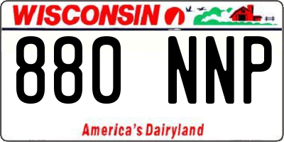 WI license plate 880NNP