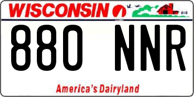 WI license plate 880NNR