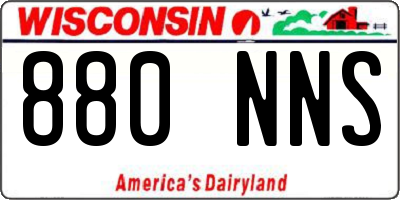 WI license plate 880NNS