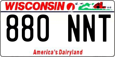 WI license plate 880NNT