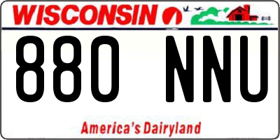 WI license plate 880NNU