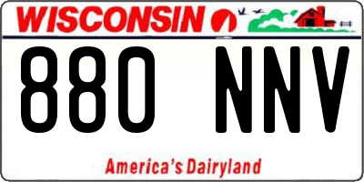 WI license plate 880NNV