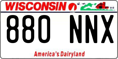 WI license plate 880NNX