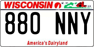 WI license plate 880NNY