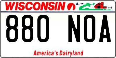 WI license plate 880NOA